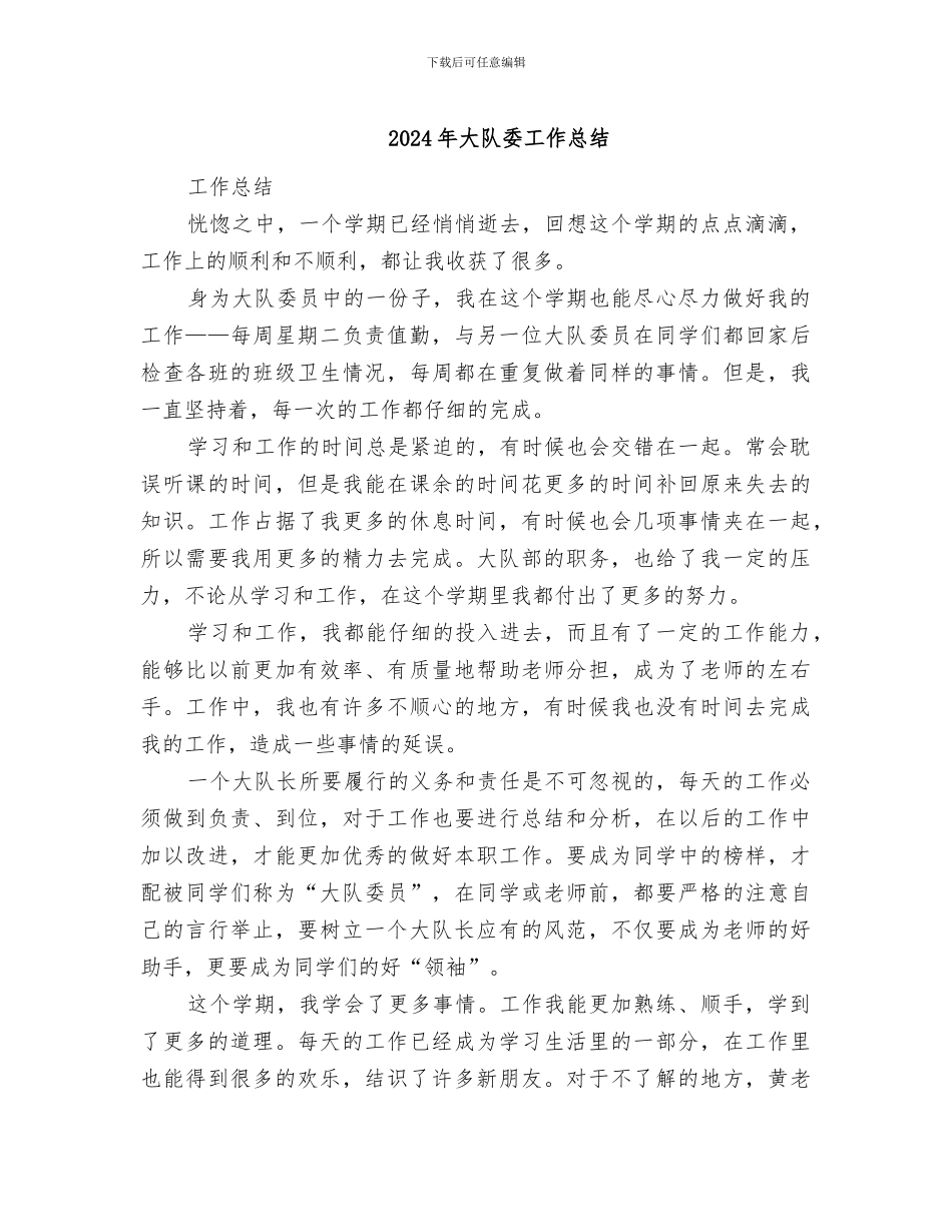 2024年大队委工作总结_第1页