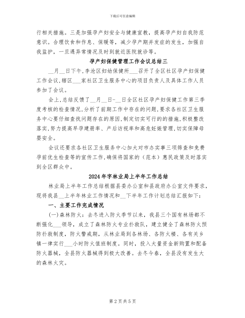 2024年孕产妇保健管理工作会议总结_第2页