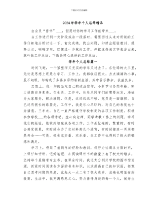 2024年学年个人总结精品