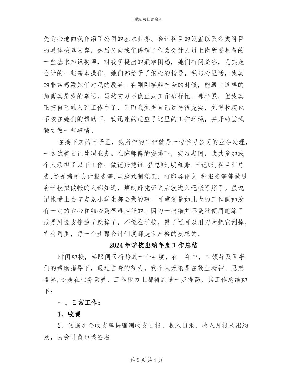 2024年学校出纳年度个人总结_第2页