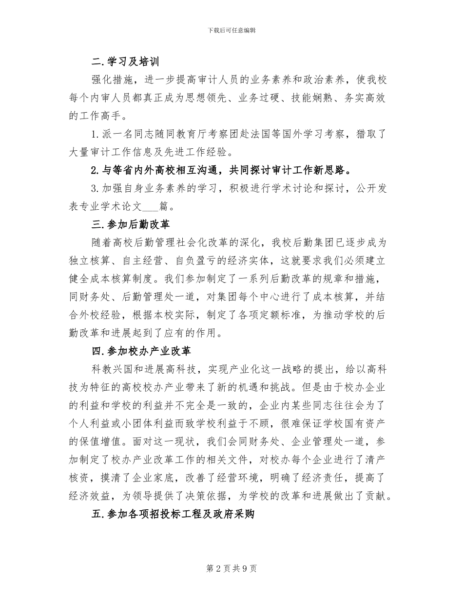 2024年学校审计改革工作总结_第2页