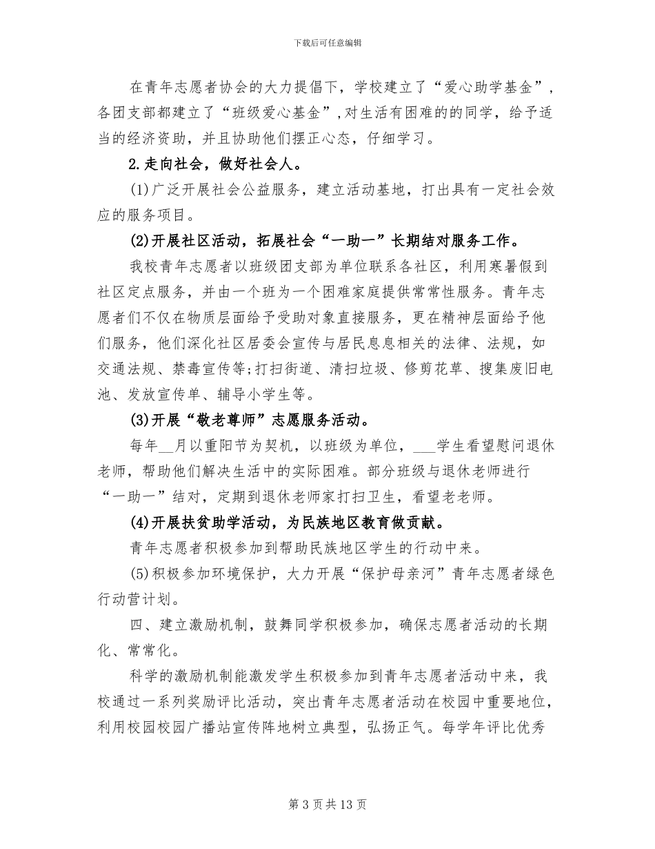 2024年学校志愿者工作总结报告_第3页