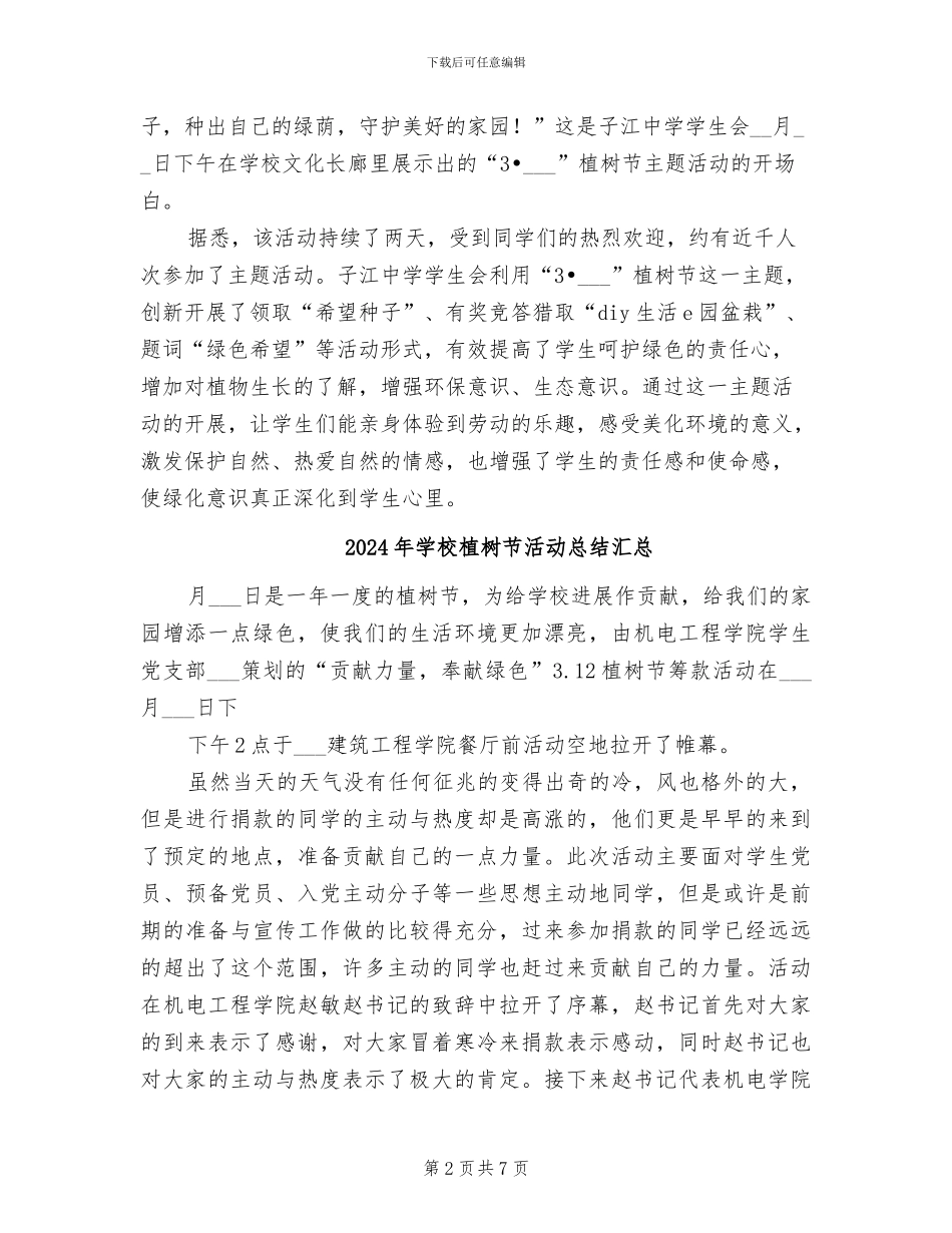 2024年学校植树节活动总结_第2页