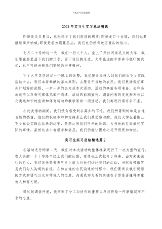 2024年实习生实习总结精选