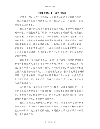 2024年实习第一周工作总结