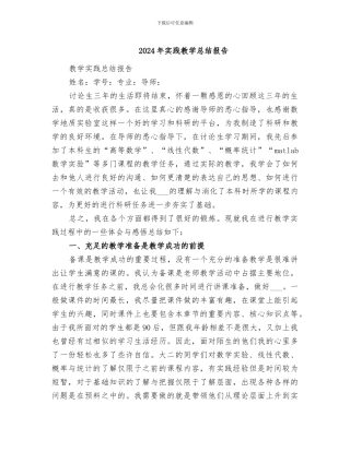 2024年实践教学总结报告