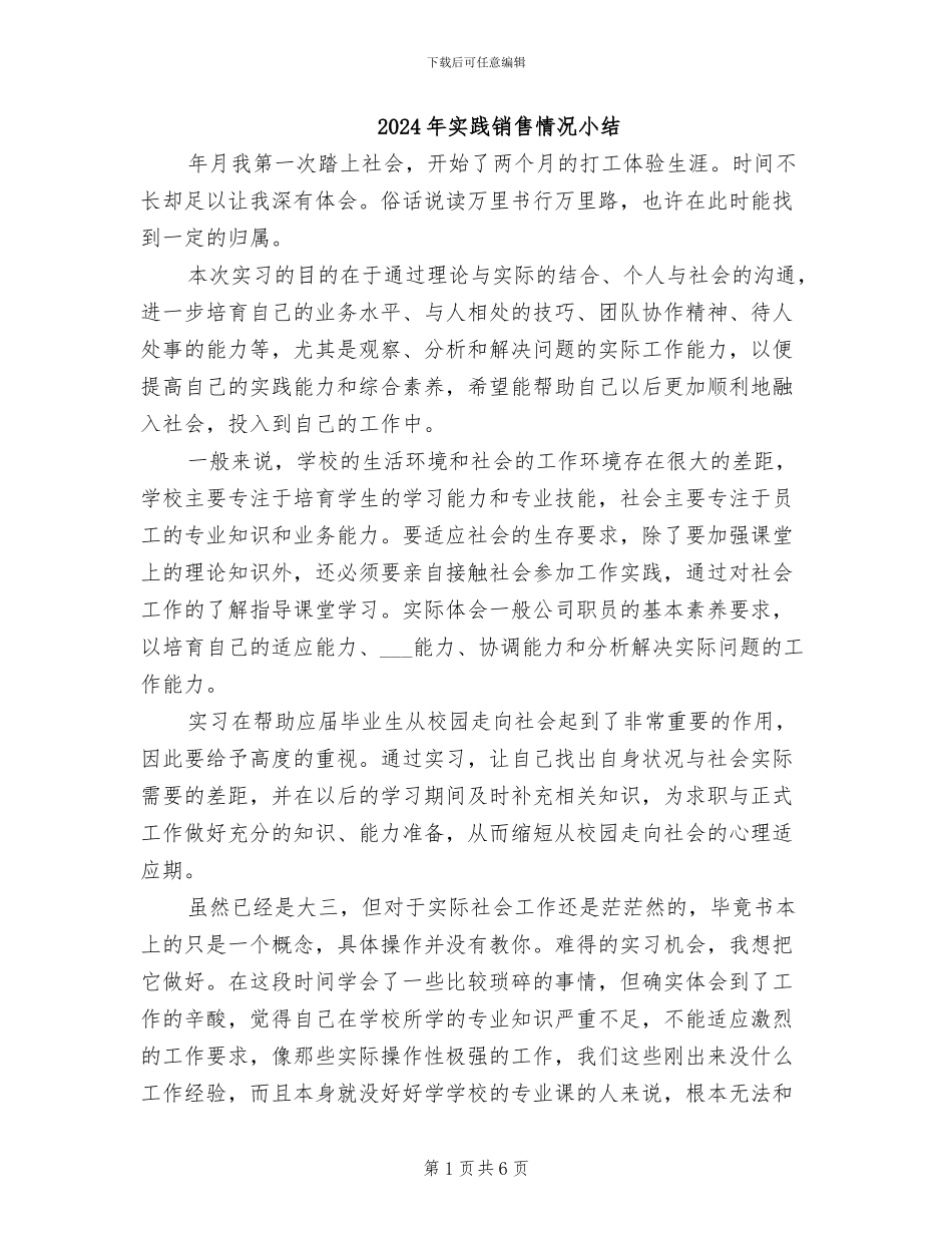 2024年实践销售情况小结_第1页