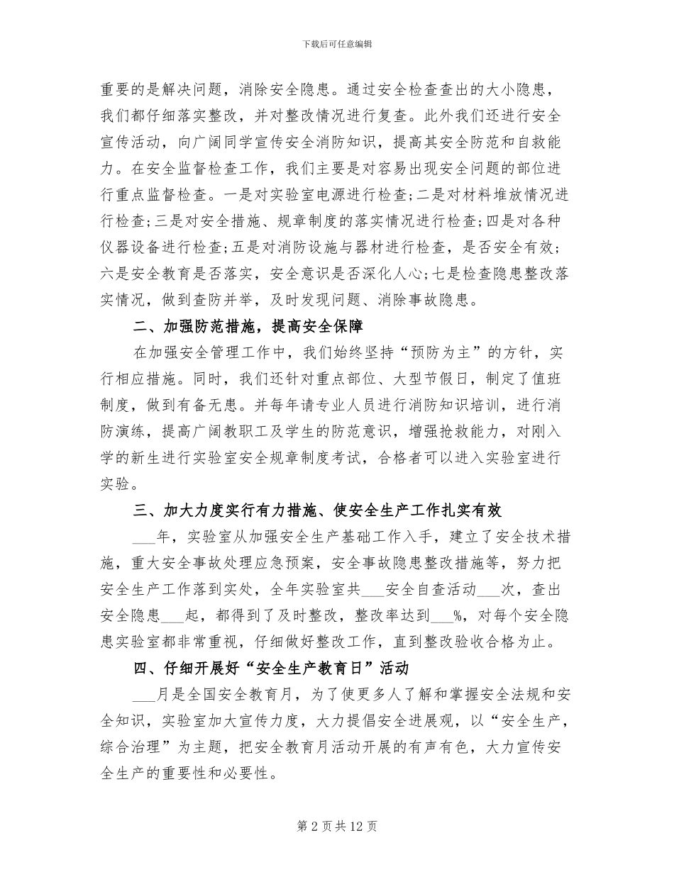 2024年实验室安全生产总结_第2页