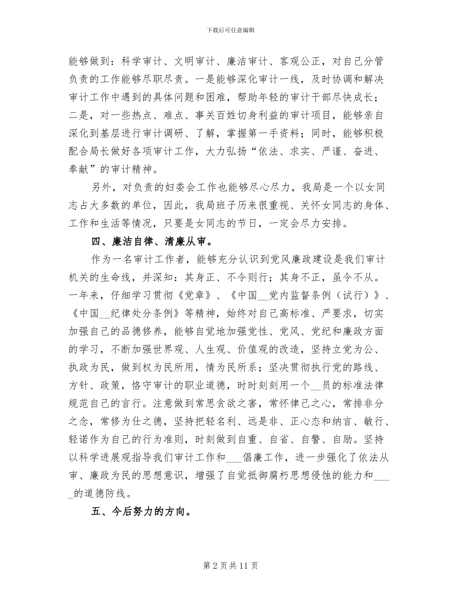 2024年审计人员个人工作总结报告_第2页