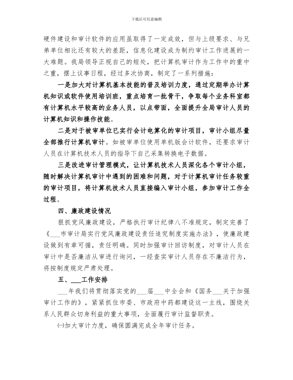 2024年审计局全年工作总结和工作谋划_第3页