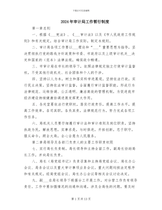 2024年审计局工作暂行制度