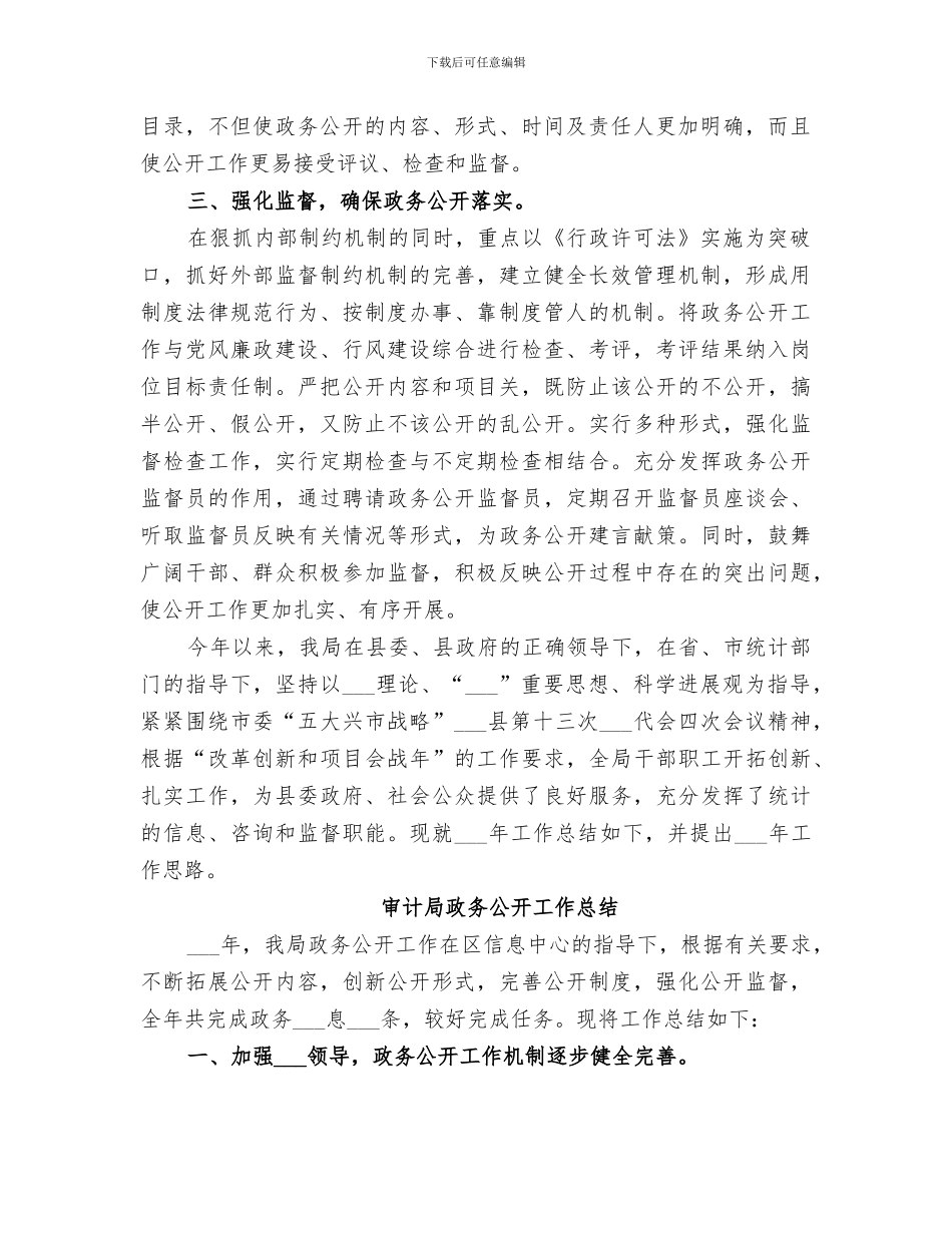 2024年审计局政务公开的工作总结_第2页