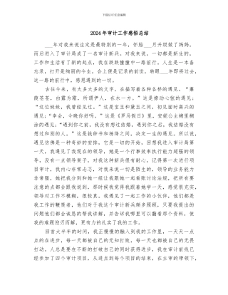 2024年审计工作感悟总结