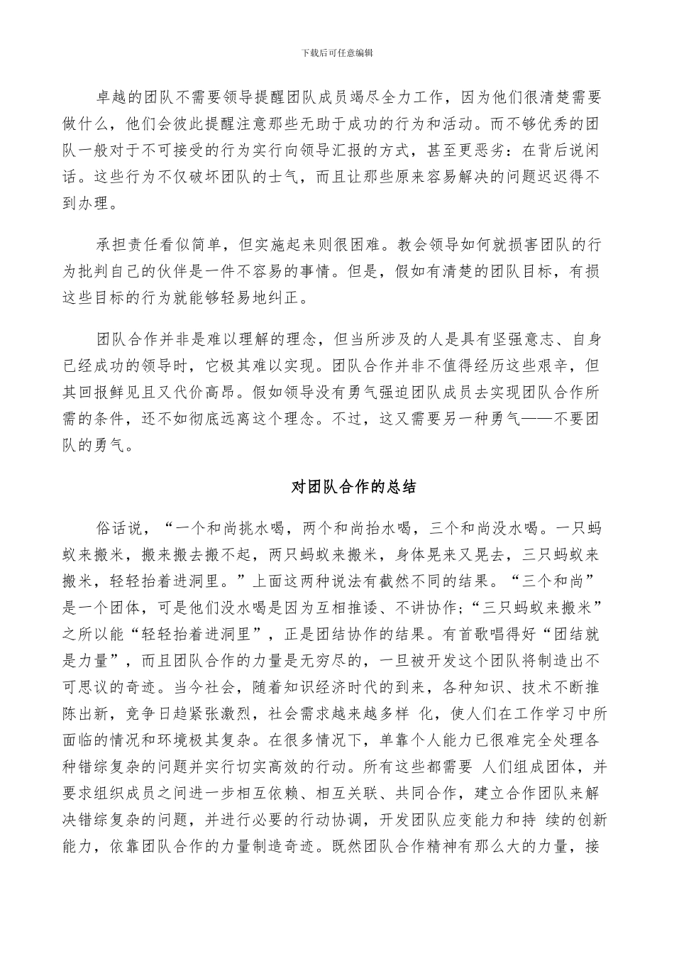 2024年对团队合作的总结_第3页