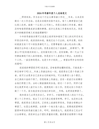 2024年导游年度个人总结范文