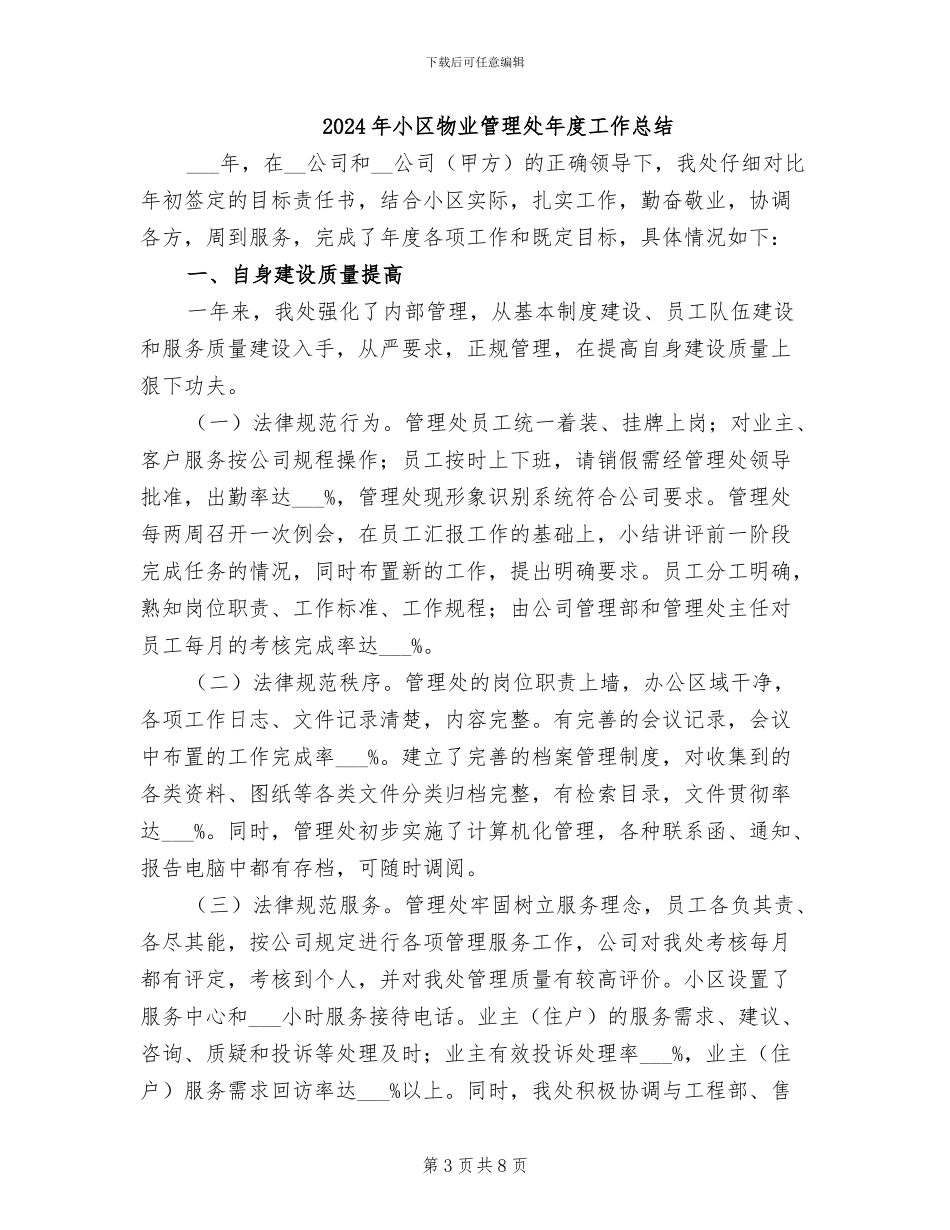 2024年小区物业管理处工作总结_第3页