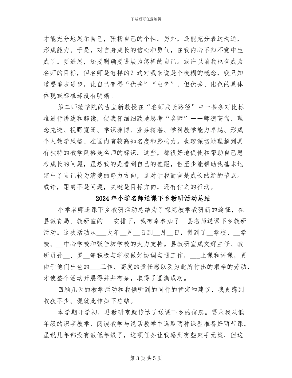 2024年小学名师研修总结范文_第3页