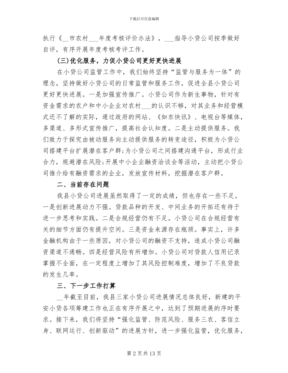 2024年小额贷款公司年度工作总结_第2页