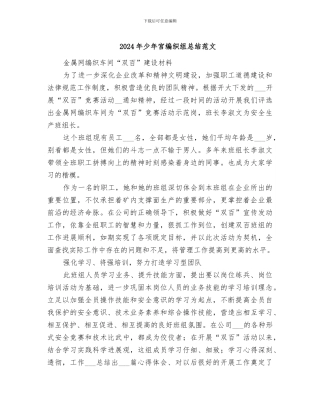 2024年少年宫编织组总结范文