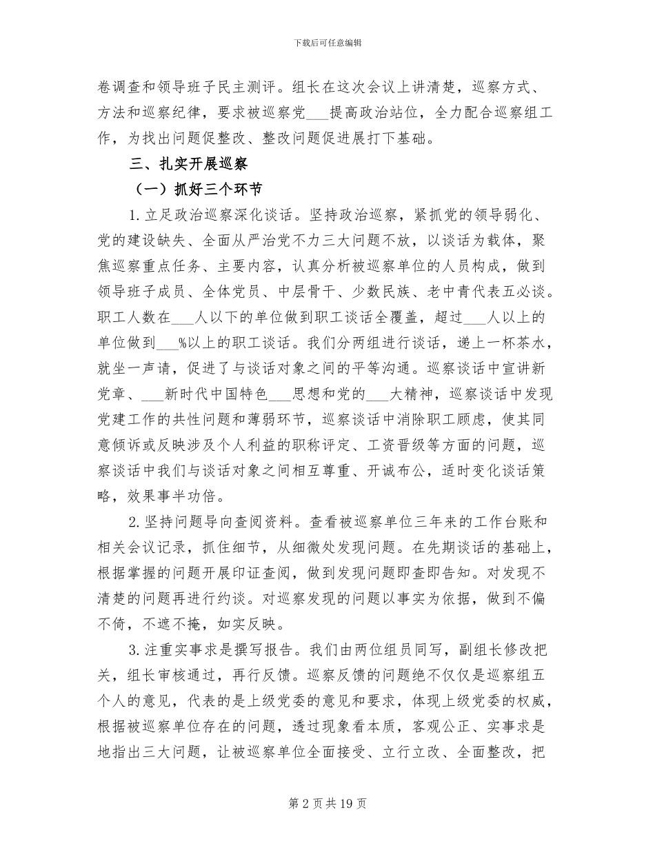 2024年巡察组巡察工作总结_第2页