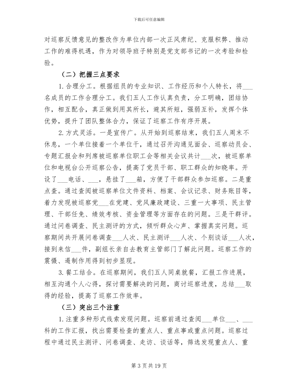 2024年巡察组巡察工作总结_第3页