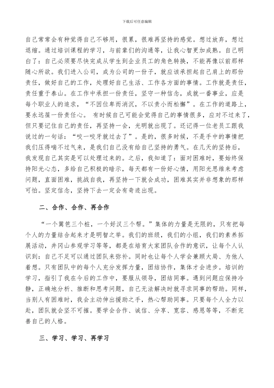 2024年岗前培训总结范文_第3页