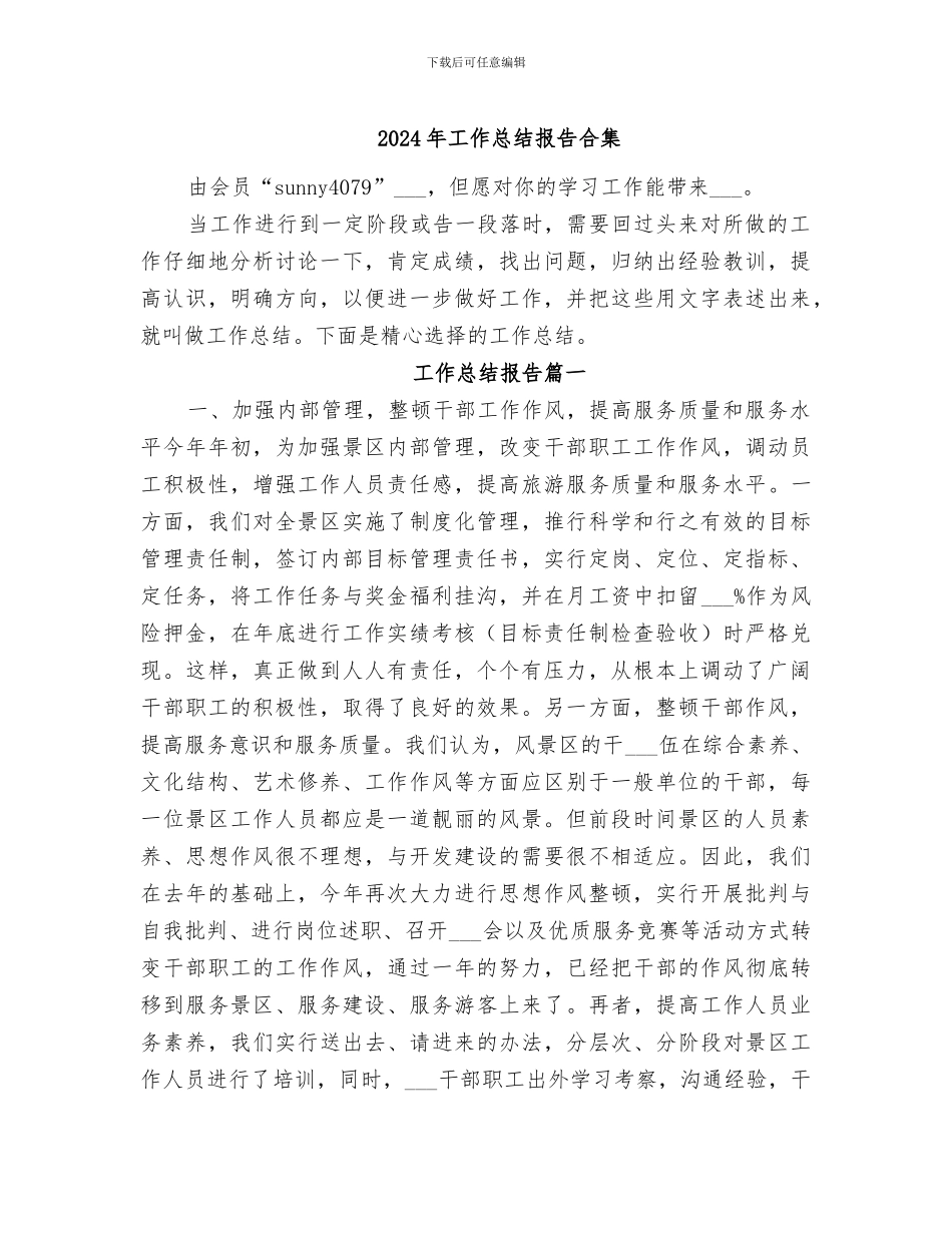 2024年工作总结报告合集_第1页