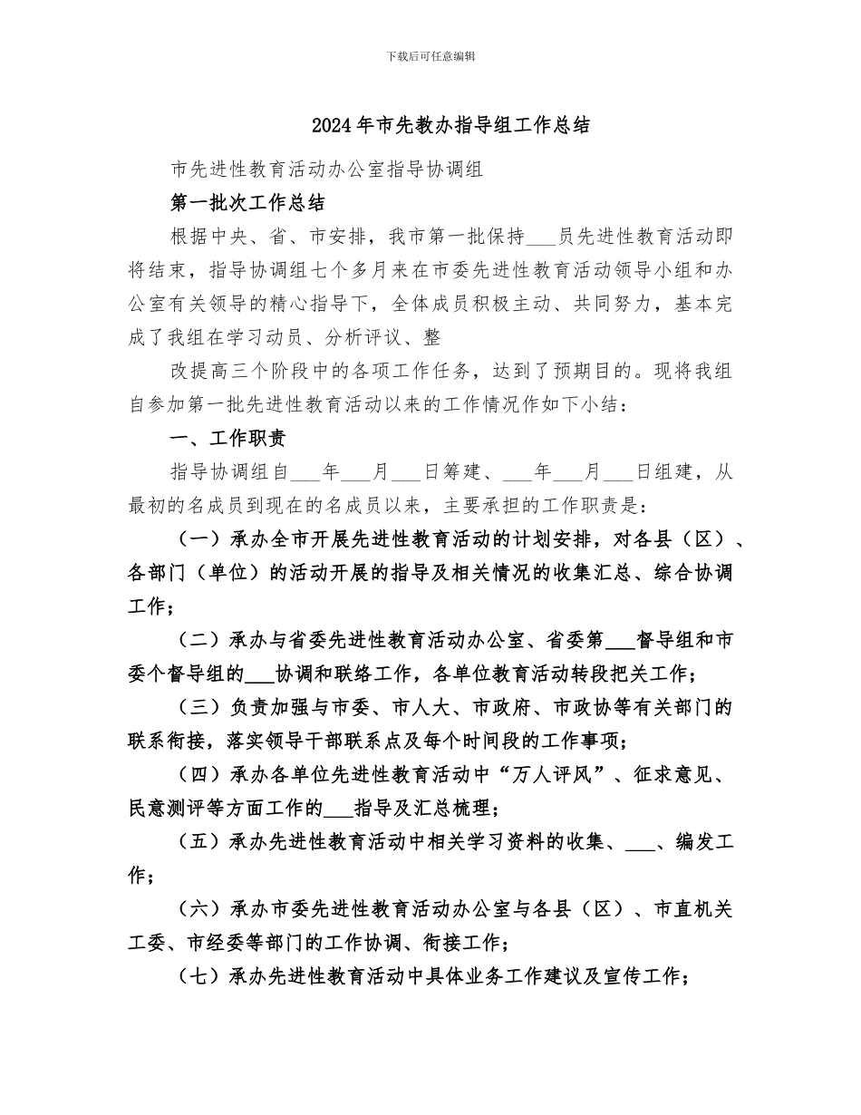 2024年市先教办指导组工作总结_第1页