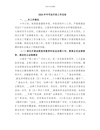 2024年市司法行政工作总结