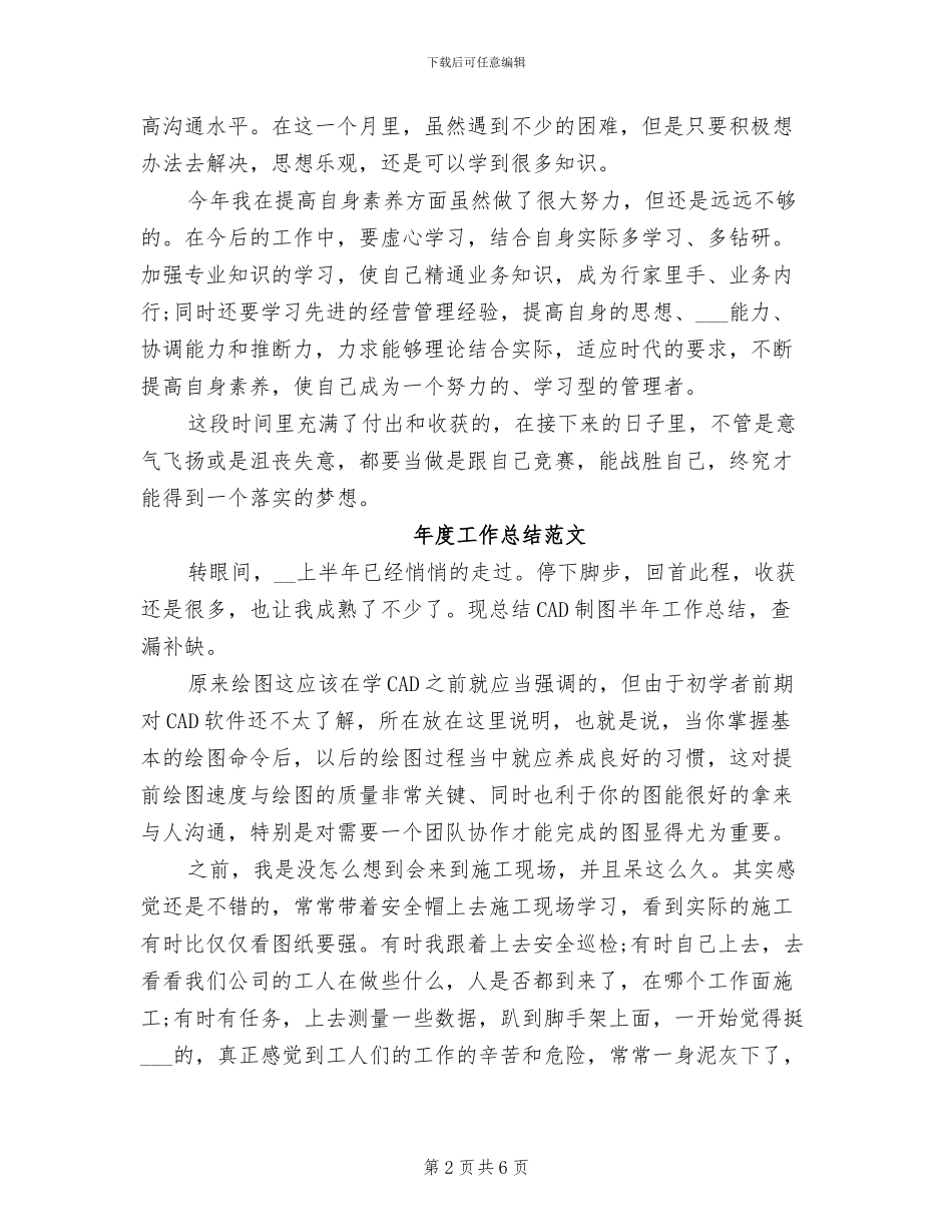 2024年市场助理年度工作总结范文_第2页