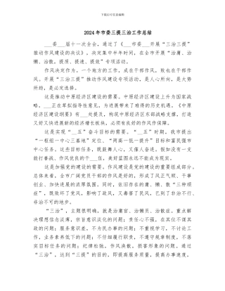2024年市委三提三治工作总结