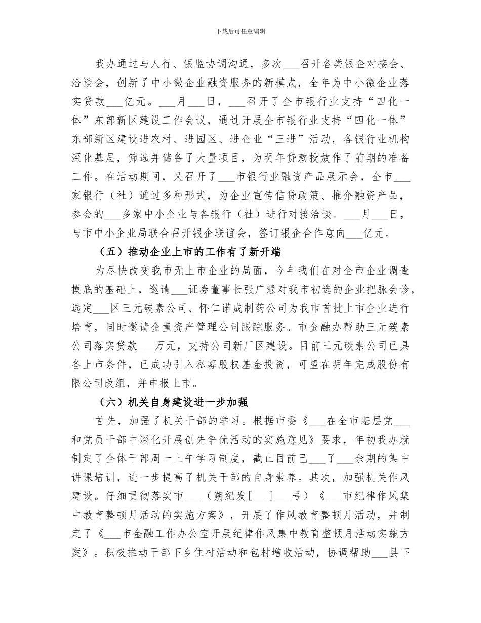 2024年市政府金融工作办公室工作总结_第2页