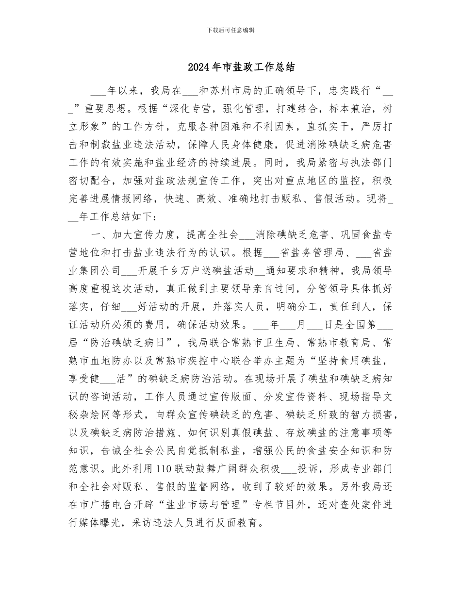 2024年市盐政工作总结_第1页