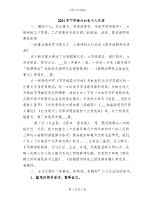 2024年市电视台台长个人总结