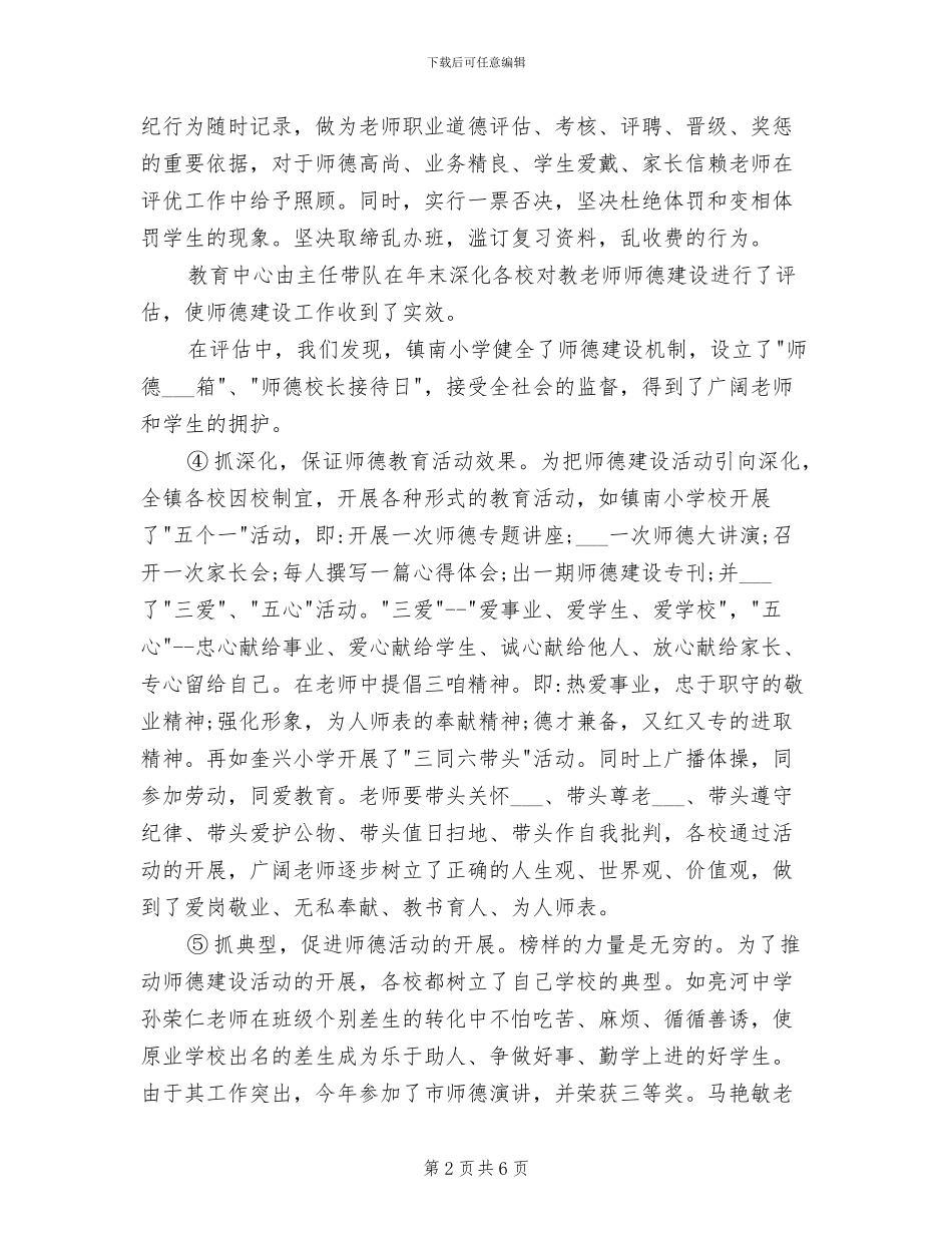 2024年师德建设工作总结范本_第2页
