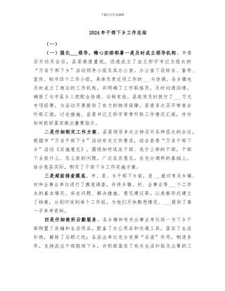 2024年干部下乡工作总结