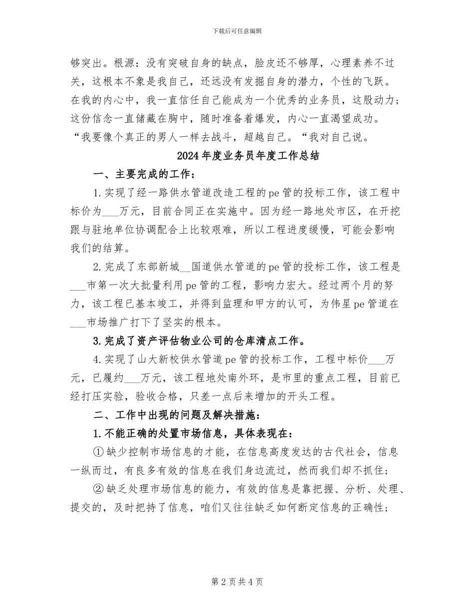 2024年度业务员工作总结范文_第2页