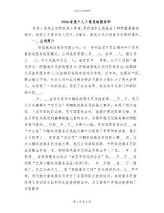 2024年度个人工作总结报告的