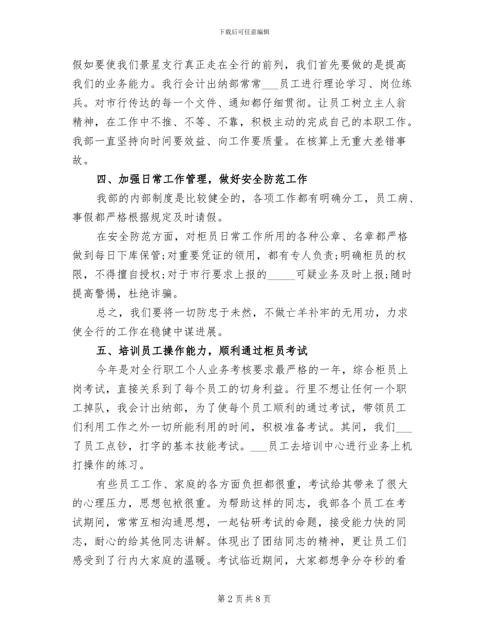 2024年度出纳年度工作总结_第2页