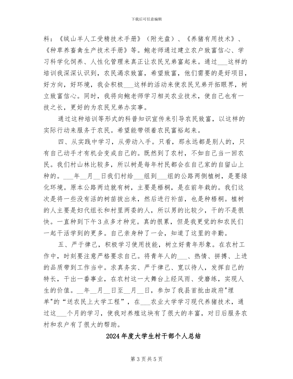 2024年度大学生村官管理总结_第3页