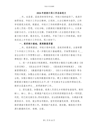 2024年度统计局工作总结范文