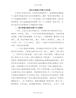 2024年度统计系统工作总结