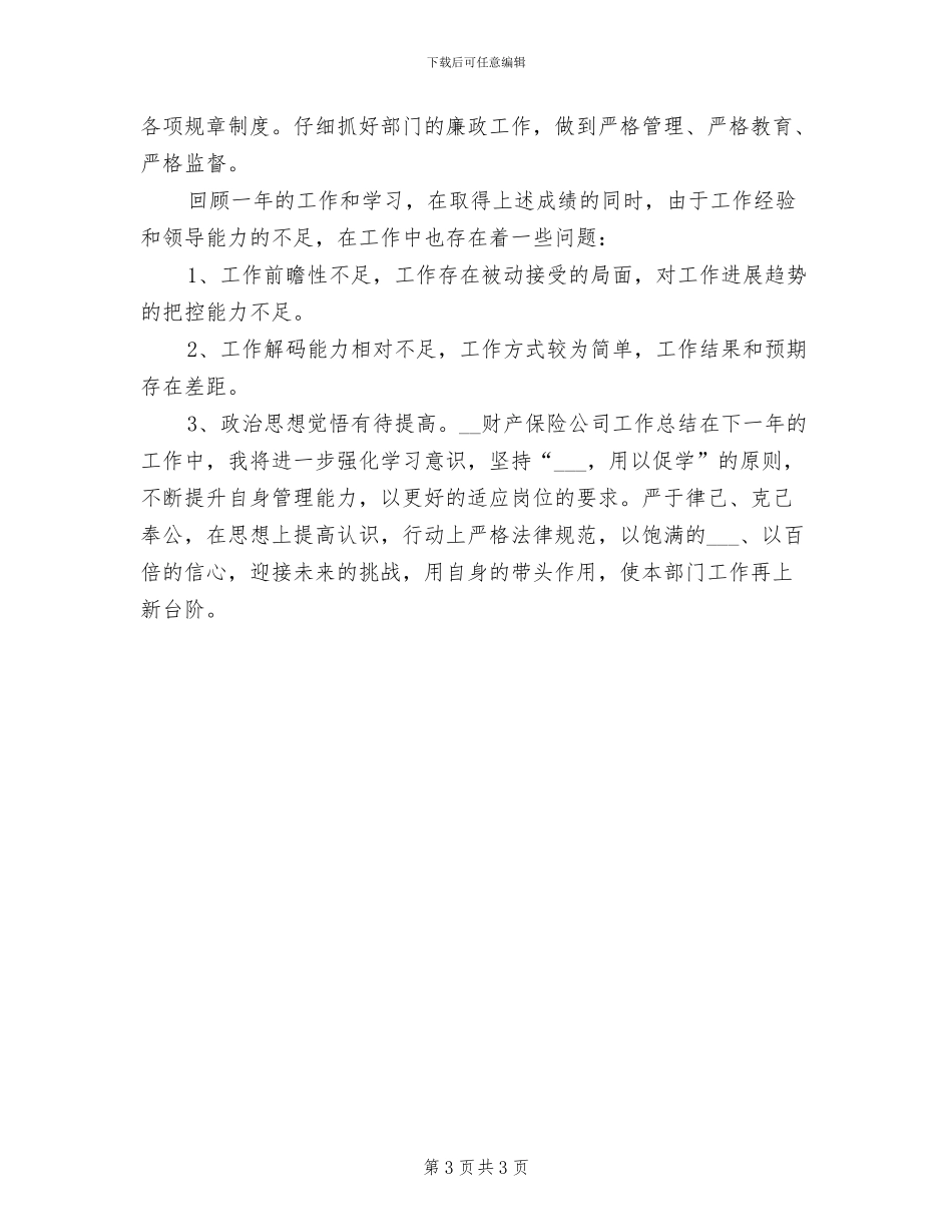 2024年度财产保险个人总结范文_第3页