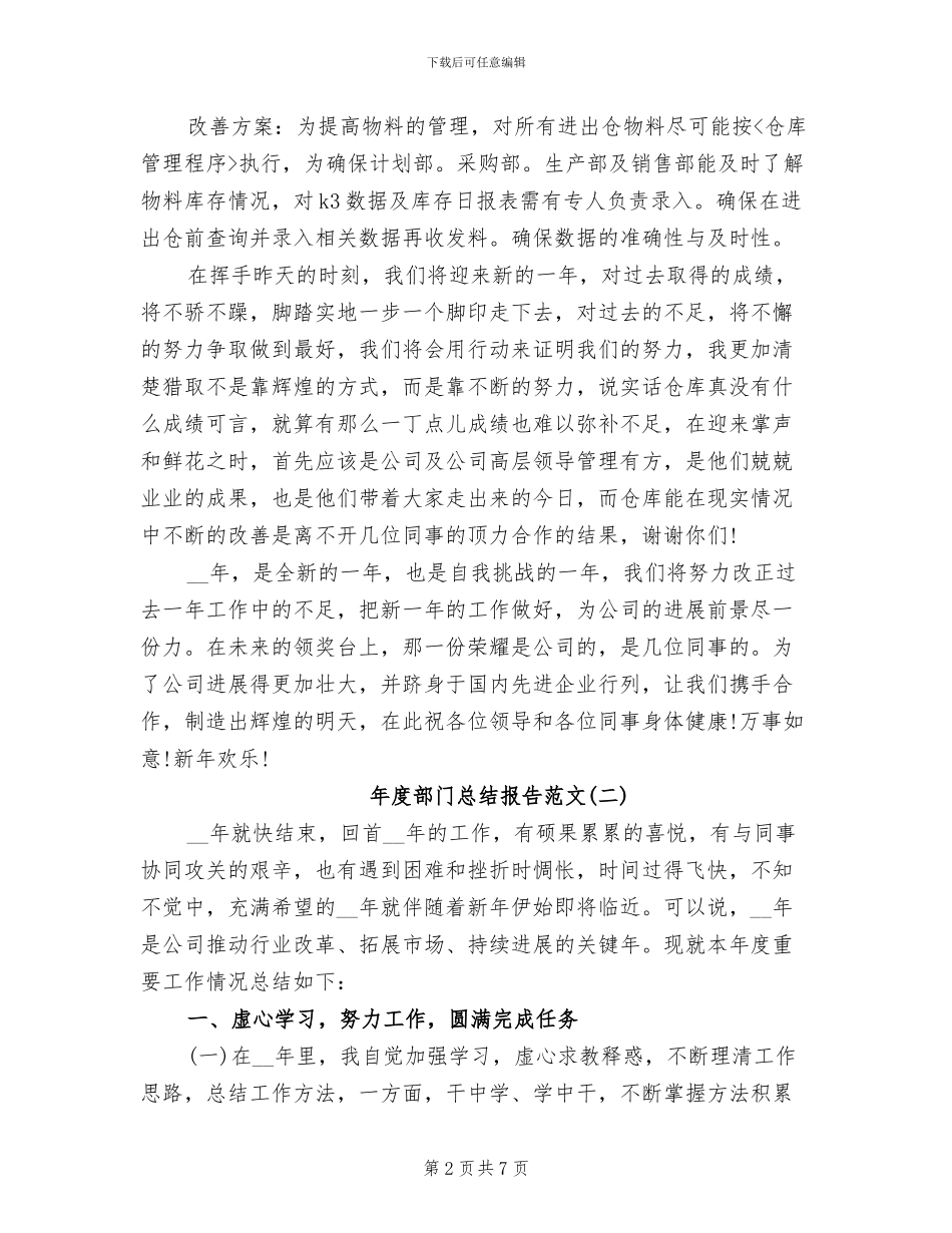 2024年度部门总结报告范文_第2页