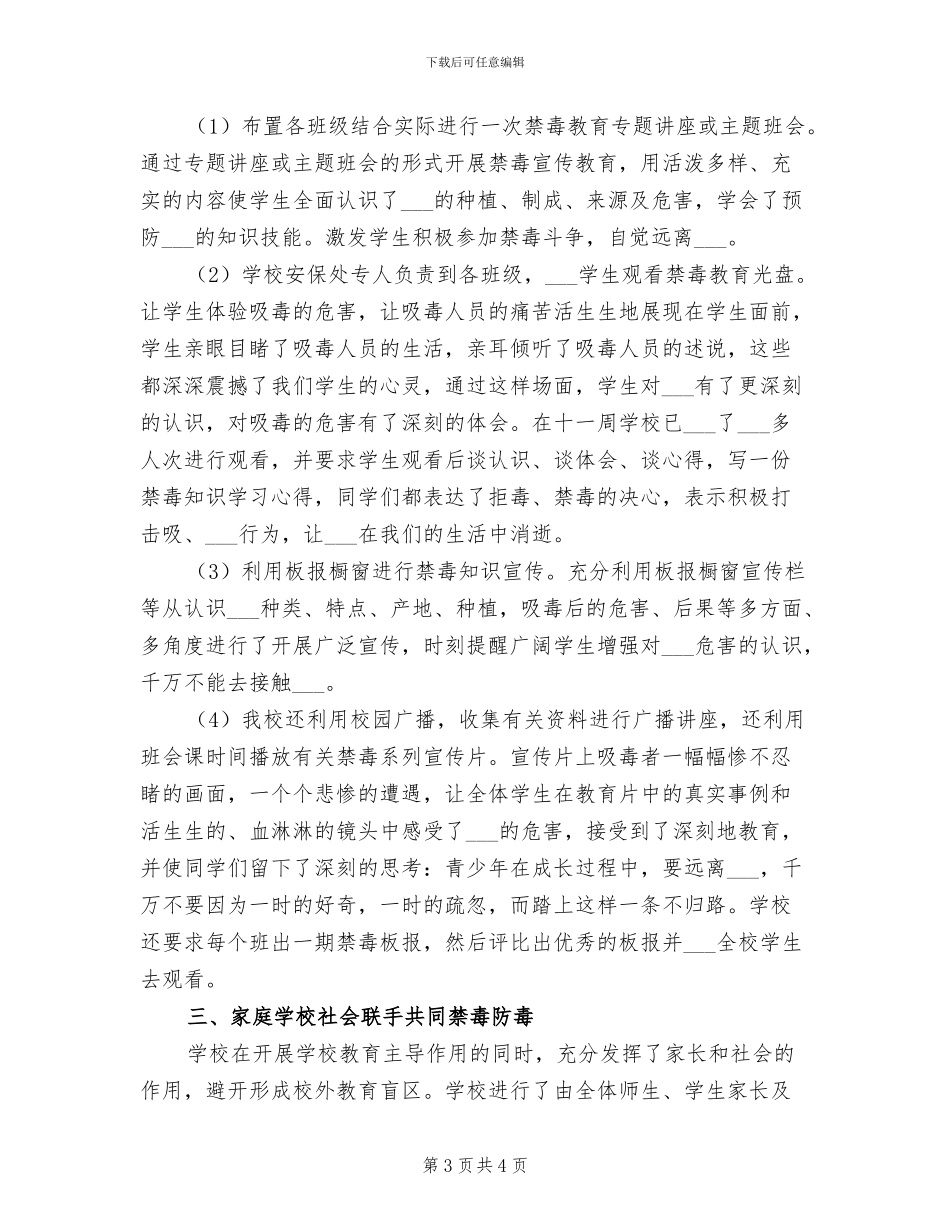 2024年开展禁毒主题宣传活动的总结_第3页