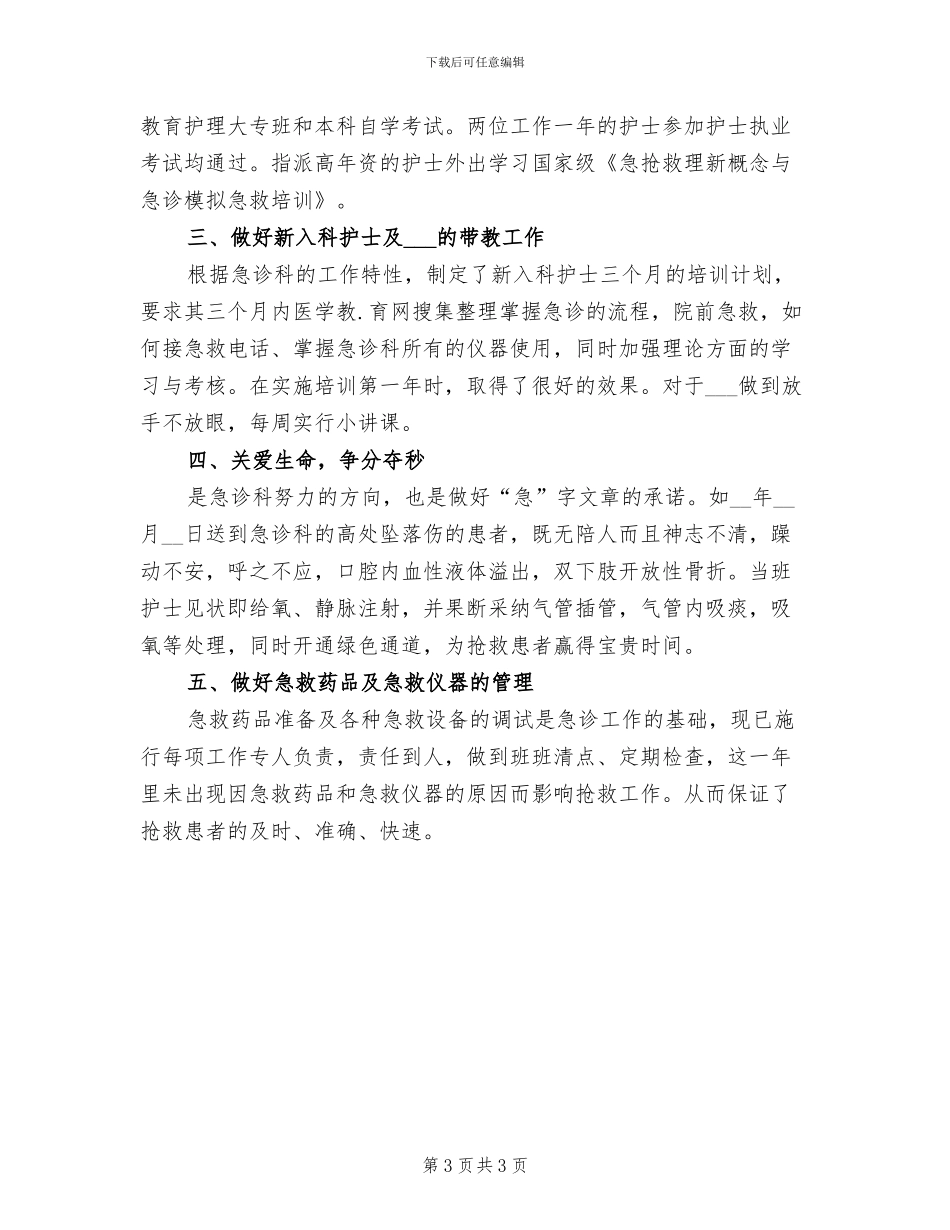 2024年急诊护理工作年终总结_第3页