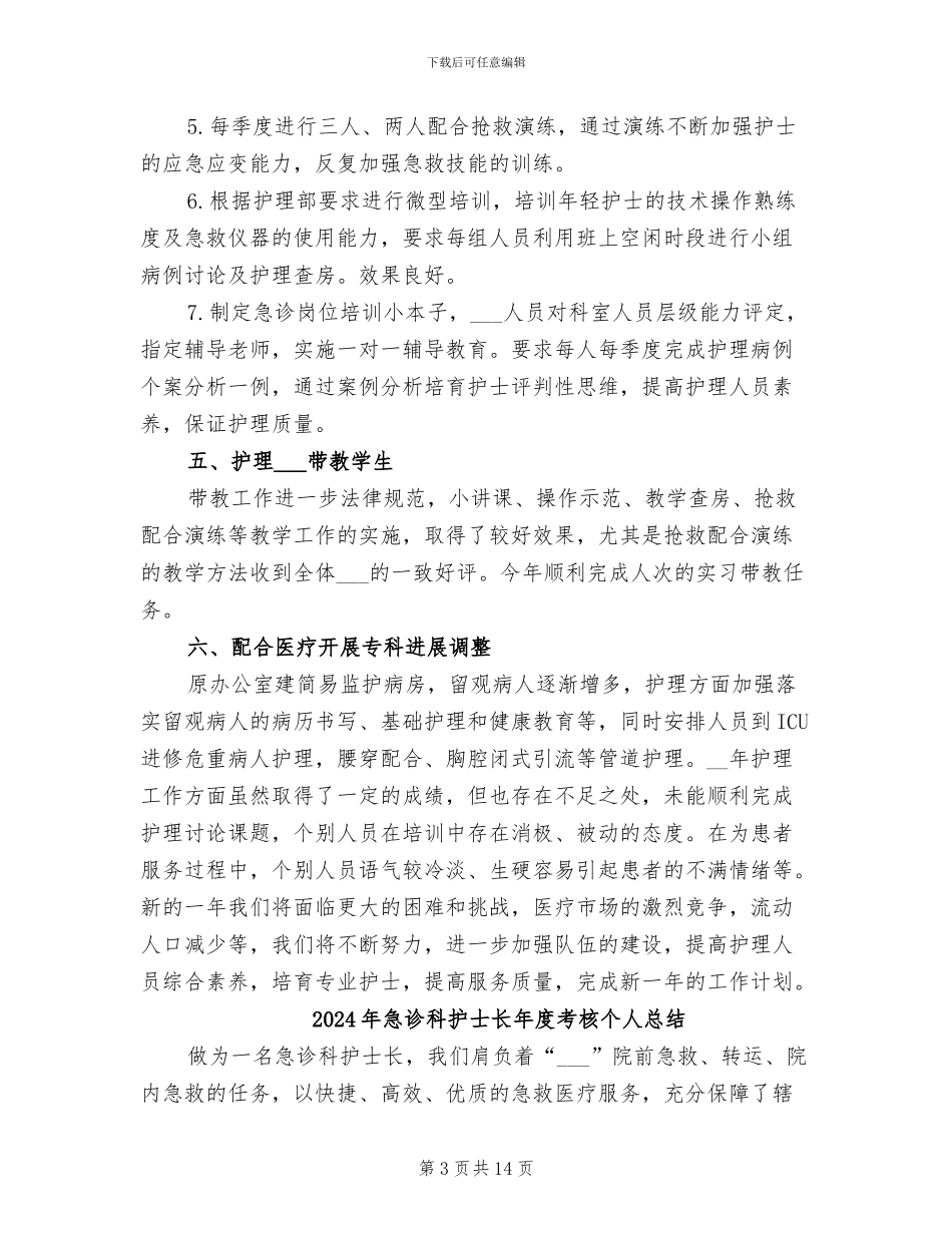 2024年急诊科护士长年度个人总结_第3页