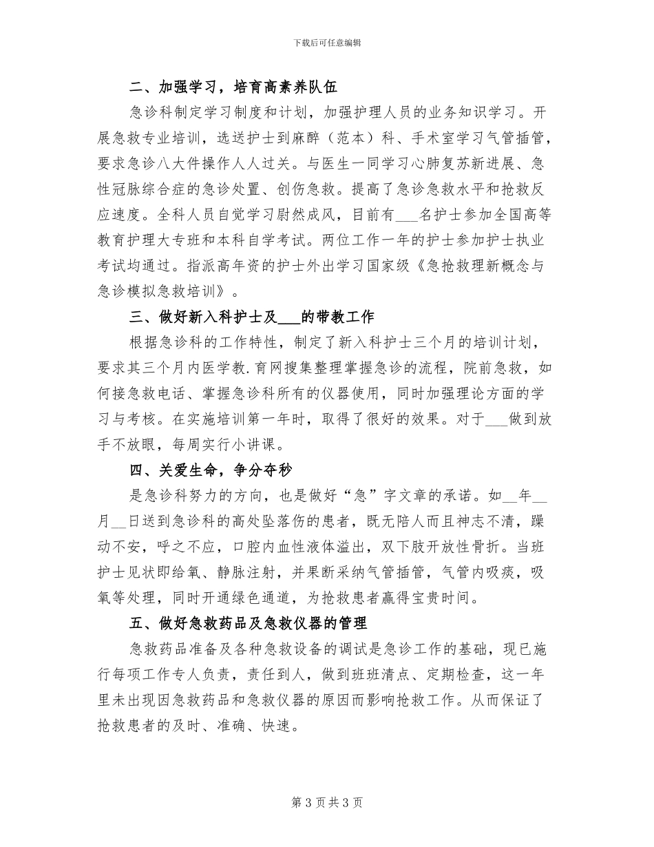2024年急诊科护理年终个人总结_第3页