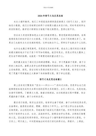 2024年惊弓之鸟反思总结