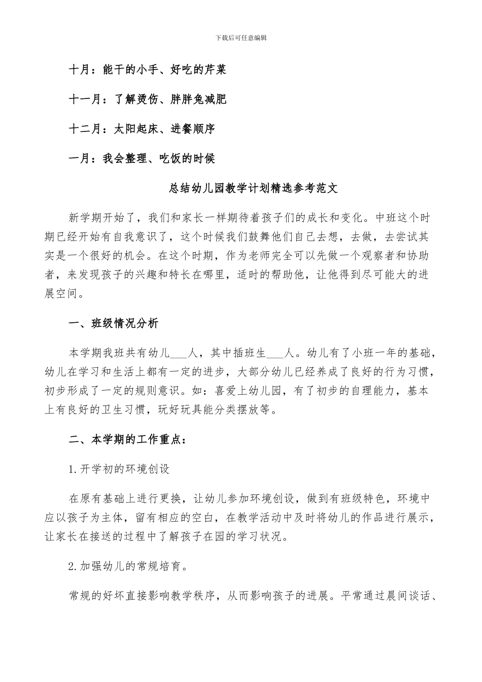 2024年总结幼儿园教学计划参考范文_第2页